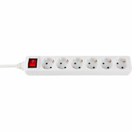 Regleta Silver Electronics 6 tomas, con interruptor, 3 m, blanco