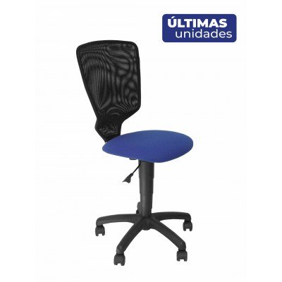 Silla juvenil Júcar respaldo malla negro asiento arán azul