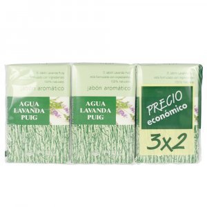 AGUA LAVANDA PUIG jabón 100% natural pack 3 x 125 gr