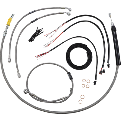 Kit completo de cable de manillar/línea de freno en acero inoxidable trenzado LA CHOPPERS LA-8157KT2-13