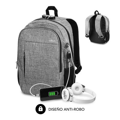Mochila Subblim Urban Lock para Portátiles hasta 16/ Puerto USB/ Antirrobo