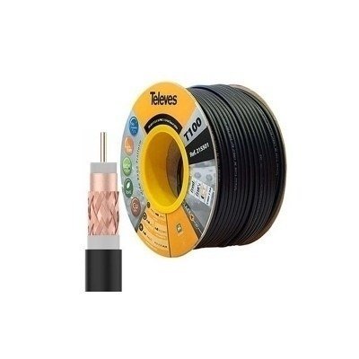 Cable Coaxial TV T100PLUS NEGRO (250m)