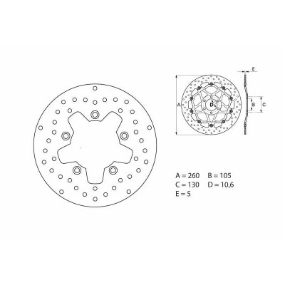 Disco de freno Brembo 68B407E1 68B407E1