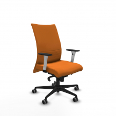 Piqueras y Crespo Albacete confidente sincro similpiel naranja brazos 1D blancos base nailon ruedas 65mm engomadas