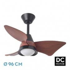 Ventilador Dc Jaguar 30w 3000lm Negro/roble 96d 3aspas 6vel 3000-4500-6500k Remoto+reg.intensidad+memoria+temporizador