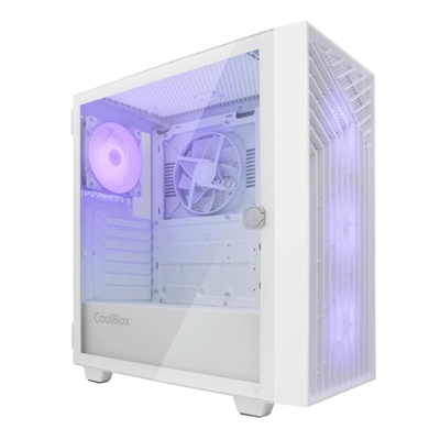 Caja Atx Coolbox GA300 Gridline Blanca