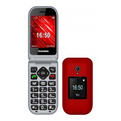 Telefono movil telefunken s460 senior phone - 2.8pulgadas + 1.77pulgadas - rojo