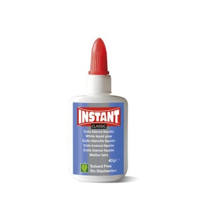 Instant Classic Cola Blanca 40gr - Apto para Uso Infantil y/o Domestico - Sin Disolventes - Color Blanco