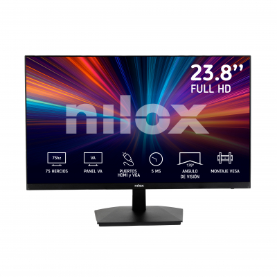 Nilox MONITOR 23.8 NXM24FHD11 LED FHD 75HZ 16:9 5MS HDMI/VGA pantalla para PC 61 cm (24) 1920 x 1080 Pixeles Full HD Negro