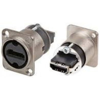 Adaptador HDMI Hembra x2 blindaje dorado