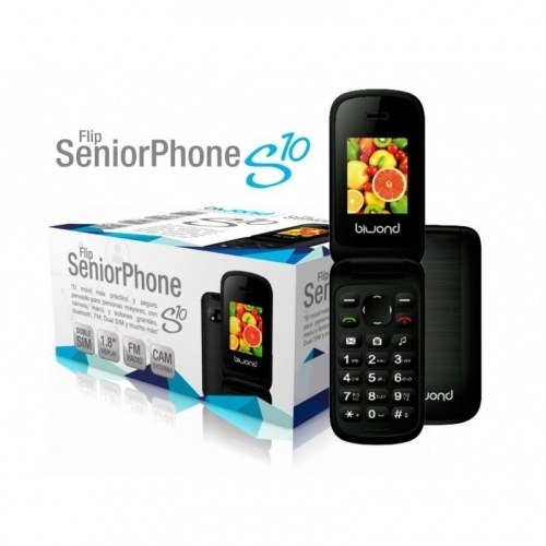 Biwond S10 Dual SIM+Camara+Bluetooth+Radio Flip Senior Negro Phone