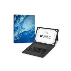 SUBBLIM Funda con Teclado Keytab Pro BT Trendy Marmol Azul