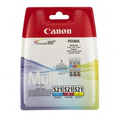 Multipack canon cli 521 pixma 3600 - 4600 - 4700 - mp540 - 550 - 560 - 620 - 630 - 640 - 980 - mx860 - 870 blister
