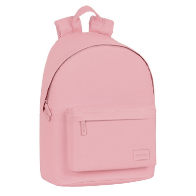 Safta Basic Mochila para Portatil hasta 14.1 - Bolsillo para Tablet - Bolsillo Frontal - Bolsillo Trasero - Tirador Doble - Hombreras Ergonomicas - 20L - 310x160x410mm - Color Rosa