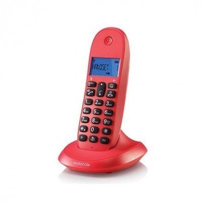 TELEFONO INALAMBRICO DECT DIGITAL MOTOROLA C1001LB+ ROJO