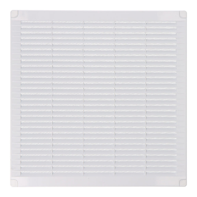 Rejilla ventilación cuadrada con tapones y mosquitera 300x300x7mm abs blanca
