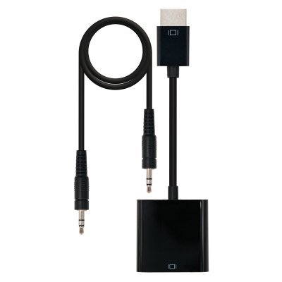 CONVERSOR HDMI A SVGA+AUDIO, HDMI/M-SVGA/H+3.5/H, NEGRO, 10 CM+1.0 M