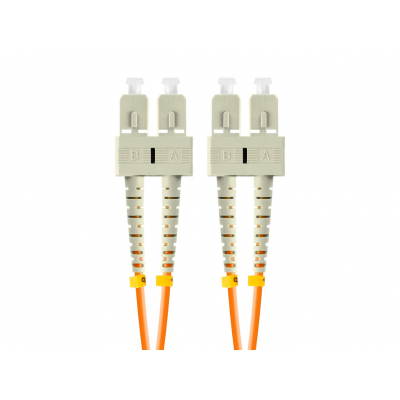 Latiguillo fibra optica sc - upc lanberg 2m multi duplex om2 50 - 125 lszh naranja