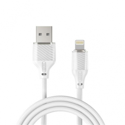 XO Cable USB-A Macho a Lightning - Carga y Transmision de Datos Alta Velocidad - 6A - 1m - Color Blanco