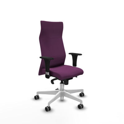 Albacete XL sincro similpiel morado brazos 1D base blanca ruedas 65mm engomadas