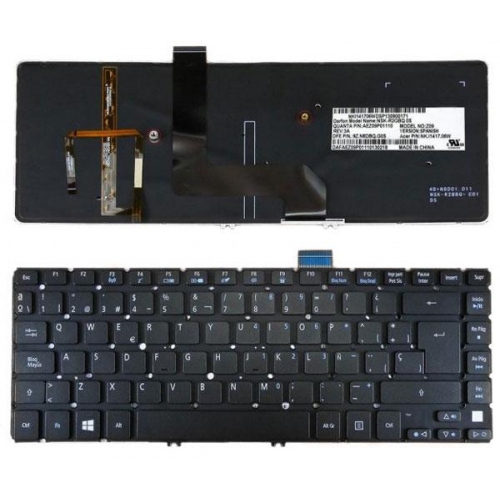 Teclado para portátil Acer Aspire m5-481t / m5-481pt retroiluminado negro