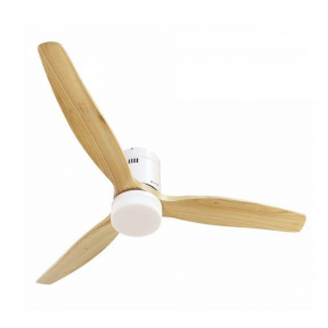 Ventilador de techo Grunkel SKYWIND-52WB, 132 cm, 40W, 3 aspas madera, 6 velocidades, luz LED 15W, rotación inversa, modo Brisa, temporizador hasta 8 h, mando distancia, motor DC, madera