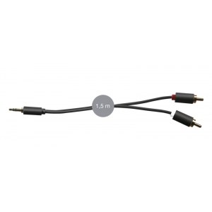 Cable señal de audio Jack 3'5 mm estéreo macho a 2 RCA macho Fonestar AA-707N