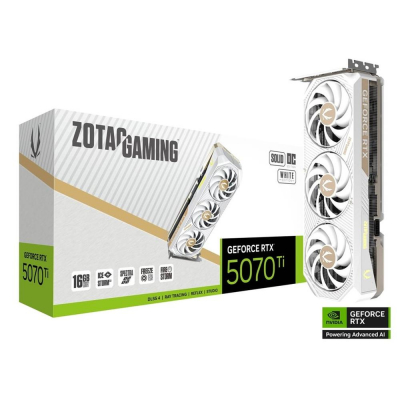 Tarjeta grafica zotac gaming 5070 ti solid core oc white edition 16gb gddr7