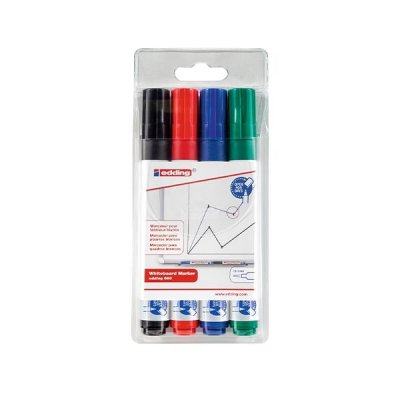 EDDING Paq.4 marcadores pizarra 660 trazo 1,5-3mm surtidos