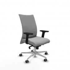 Piqueras y Crespo Albacete confidente sincro similpiel gris claro brazos 2D base aluminio ruedas 65mm engomadas