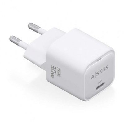 Cargador de Pared Aisens ASCH-30W1P018-W/ 1xUSB Tipo-C/ 30W