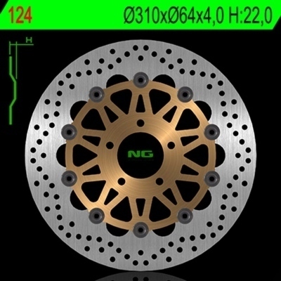 Disco de freno NG 124 Ø310 x Ø64 x 4 124