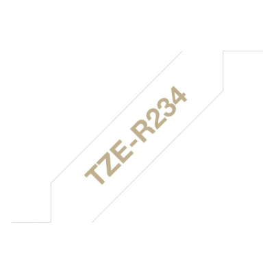 TZE-R234 cinta para impresora de etiquetas Oro sobre blanco