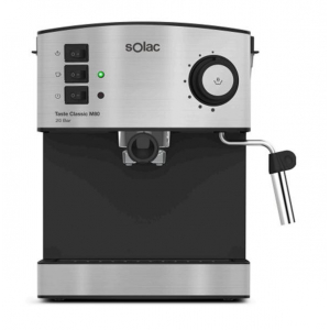 Cafetera Expresso Solac Taste Classic M80 CE4483, 20 bares, 850W, café molido y monodosis, depósito 1.6 litros, inox
