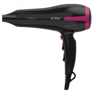 Secador de pelo Solac Fast 2200 Légere,SH7091, 2200W, 340 gr, 2 velocidades, 3 temperaturas, negro