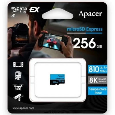 Tarjeta de Memoria MicroSD Apacer 256GB UHS-I/ Clase 10/ 810MBs