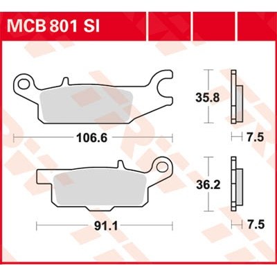 Pastillas de freno sinterizadas offroad serie SI TRW MCB801SI