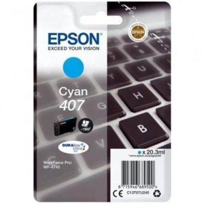 Epson 407 Cyan Cartucho de Tinta Original - C13T07U240