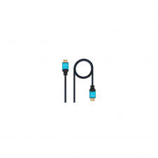 CABLE NANOCABLE HDMI MACHO A HDMI MACHO MULTIPLE APANTALLAMIENTO Y RECUBRIMIENTO NYLON 0.5M NEGRO 10.15.3700