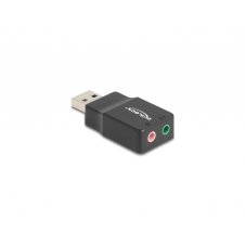 DeLOCK 66634 cambiador de género para cable USB 2.0 Type-A 2 x 3.5 mm 3 pin Negro