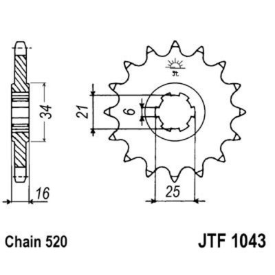 Piñon JT 1043 de acero con 14 dientes JTF1043.14