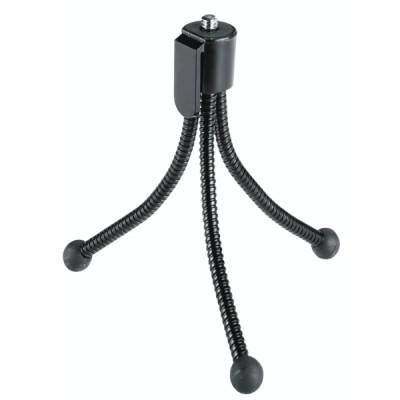 Hama Flexi Tripode Mini para Camara con Rosca 1/4 - Plegable - Altura Ajustable hasta 10cm - Peso Max 200g - Plastico - Color Negro