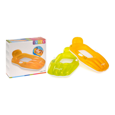 Colchoneta hinchable con reposacabeza, 163 x 104 cm colores surtidos