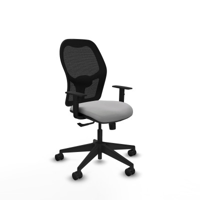 Alocén sincro malla negra bali gris claro brazos 1D base piramidal ruedas nailon 65mm