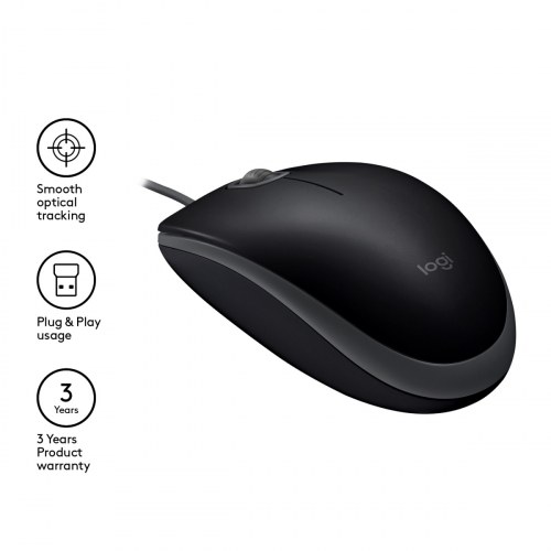 Logitech B110 Silent ratón Ambidextro USB tipo A Óptico 1000 DPI