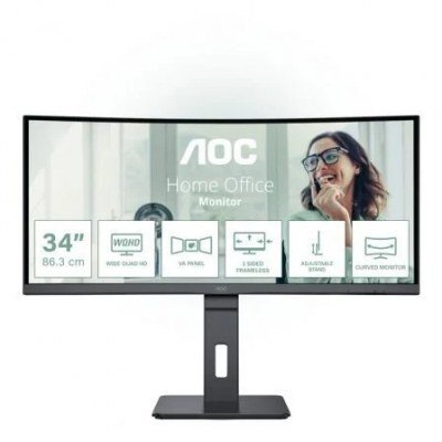 Monitor Profesional Curvo AOC CU34P3CV 34/ WQHD/ Multimedia/ Negro