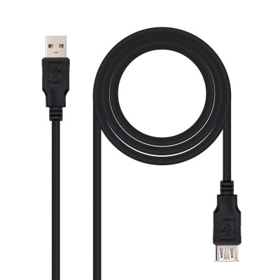 Nanocable CABLE USB 2.0 PROLONGADOR A/M-A/H, NEGRO, 3.0 M