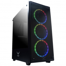 GABINETE NACEB (NA-0603) PLAYER, CRISTAL,USB 1/3.02/2.0 FULL ATX, 3 VENTILADORES RGB, SIN FUENTE.