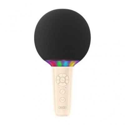 XO BE50 Microfono Inalambrico - Karaoke - 5W - Bluetooth 5.3 - Iluminacion LED - Autonomia Máxima 3h - Color Beige