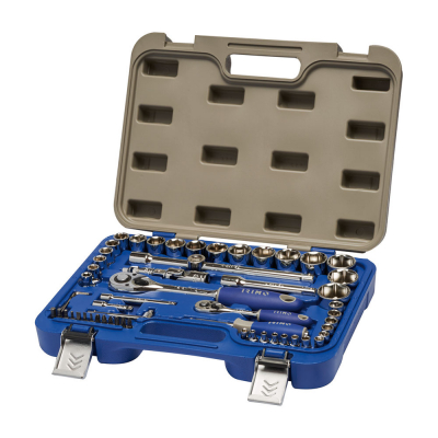 Juego carraca 1/2 1/4, vasos hexagonales 1/2 (8-32mm) y 1/4 (4-13mm), 58 piezas 129-58-4